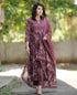 Maroon Anarkali Kurta And Pant Set With Dupatta