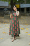Alvami Women's Green Printed A-Line Kurta Palazzo Set With Pocket