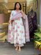 Alvami Women’s Pink Floral Printed A-Line Kurta Pant With Dupatta Set