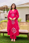 Alvami Women Pink Printed Viscose A-Line Kurta Pant With Dupatta Set