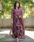 Maroon Anarkali Kurta And Pant Set With Dupatta