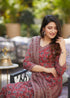 Maroon And White Printed Viscose Rayon Kurta, Pant And Dupatta