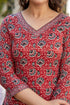 Maroon And White Printed Viscose Rayon Kurta, Pant And Dupatta