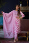 Pink, White Floral Print Viscose Rayon Kurta, Pant And Dupatta Set