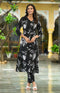 Women Nature Print Cotton Black Kurta And Pant Set