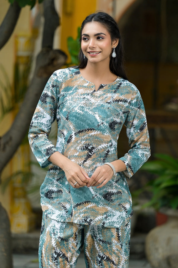 Women Cotton Printed Cord Set