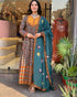 Alvami Women’s Viscose Floral Printed Anarkali Kurta Pant with Dupatta Set