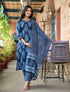 Blue Embroidery Viscose Rayon Kurta, Pant And Dupatta Set