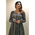 Alvami Women's Black & Cream Printed Viscose Anarkali Kurta Pant Set with Dupatta