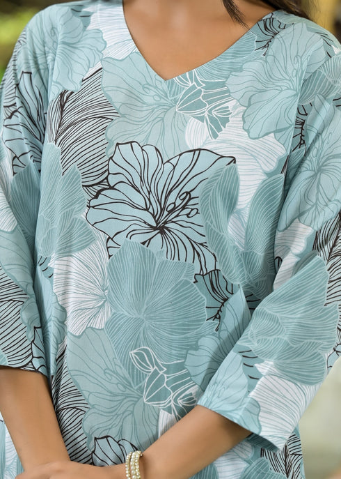 Women Ethnic Printed Cotton Kurta And Pant Set