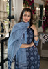 Blue Embroidery Viscose Rayon Kurta, Pant And Dupatta Set