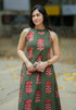 Alvami Women's Green Printed A-Line Kurta Palazzo Set With Pocket