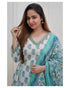White Printed Pure Cotton Kurta And Pant Set