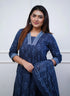 Blue Anarkali Kurta And Pant Set With Dupatta