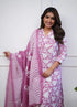 Viscose Floral Printed Pink Kurta And Pant Set With Dupatta