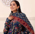 Women Blue Floral Printed Anarkali Kurta Pant Set with Dupatta