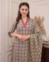 Viscose Light Green Kurta And Pant Set With Dupatta