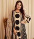 Alvami Women's Black & Beige Printed Viscose Straight Kurta Set with Dupatta | Trendy Ethnic Wear
