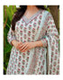 White Printed Viscose Rayon Kurta And Pant Set