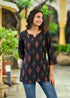 Black Ethnic Printed Straight Kurta