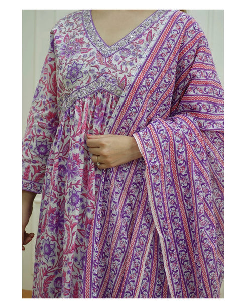 White Printed Viscose Rayon Kurta And Pant Set