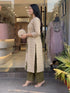 Alvami Women Green&Beige Viscose Printed Straight Kurta Set with Printed Palazzo Pants & Dupatta