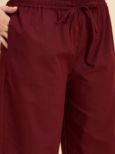 Alvami Women’s Cotton Relaxed Fit Wide Leg Palazzo Pants