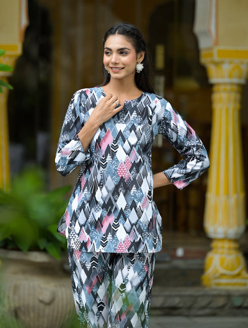 Women Cotton Printed Cord Set