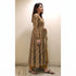 Alvami Women's Yellow & Cream Printed Viscose Anarkali Kurta Pant Set with Dupatta