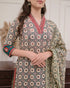 Viscose Light Green Kurta And Pant Set With Dupatta