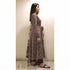 Alvami Women's Maroon & Cream Printed Viscose Anarkali Kurta Pant Set with Dupatta