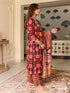 Women’s Printed Kurta Pant Dupatta Set | Ethnic Straight Kurta Set for Women | V-Neck 3/4 Sleeve Regular Fit Indian Suit Set