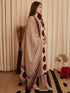 Alvami Women's Maroon & Beige Printed Viscose Straight Kurta Set with Dupatta | Trendy Ethnic Wear