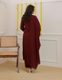 Alvami Women Maroon Viscose Straight Kurta with Embroidered Neckline & Pant With Dupatta Set