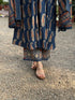 Alvami Women's Blue Printed Viscose Anarkali Kurta Pant With Dupatta Set