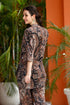 Women Cotton Printed Black Kurta and Pant Set