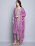 Pink Embroidery silk Kurta And Pant Set With Dupatta