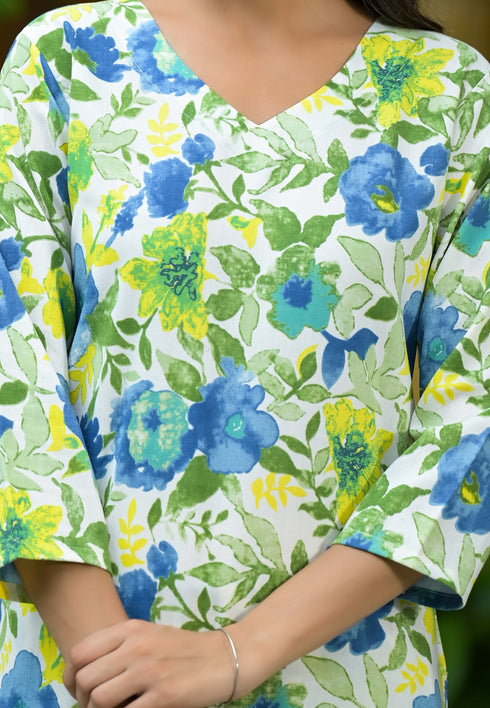 Women Floral Printed Cotton Kurta And pant Set
