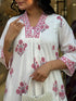 Alvami Women’s Pink Floral Printed A-Line Kurta Pant With Dupatta Set