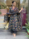 Viscose Blue Anarkali Kurta And Pant Set With Dupatta