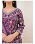 Purple Embroidery Viscose Rayon Kurta, Pant And Dupatta Set