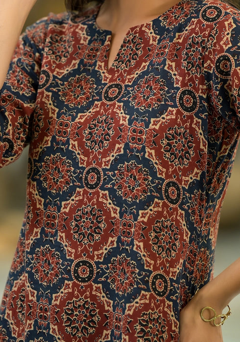 Printed Straight Short Kurta