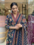 Viscose Blue Anarkali Kurta And Pant Set With Dupatta
