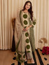 Alvami Women's Green & Beige Printed Viscose Straight Kurta Set with Dupatta | Trendy Ethnic Wear