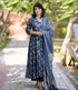 Alvami Women’s Blue Viscose Floral Printed Anarkali Kurta Set with Dupatta