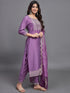 Pink Embroidery silk Kurta And Pant Set With Dupatta