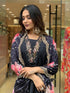 Viscose Black A-Line Kurta And Pant Set With Dupatta