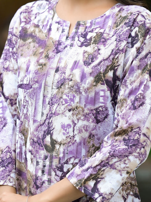 Women Ethnic Printed Round Neck Cotton Cord Set