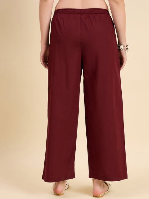 Alvami Women’s Cotton Relaxed Fit Wide Leg Palazzo Pants