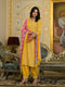 Orange Embroidery Viscose Rayon Kurta, Pant And Dupatta Set